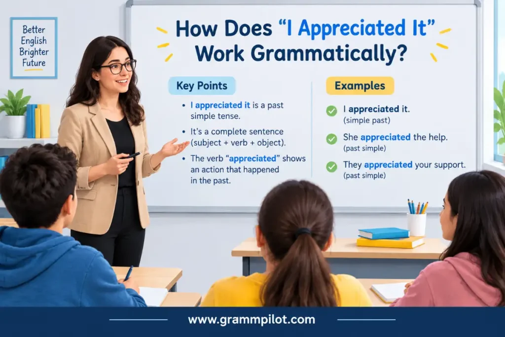 How Does "I Appreciated It" Work Grammatically?