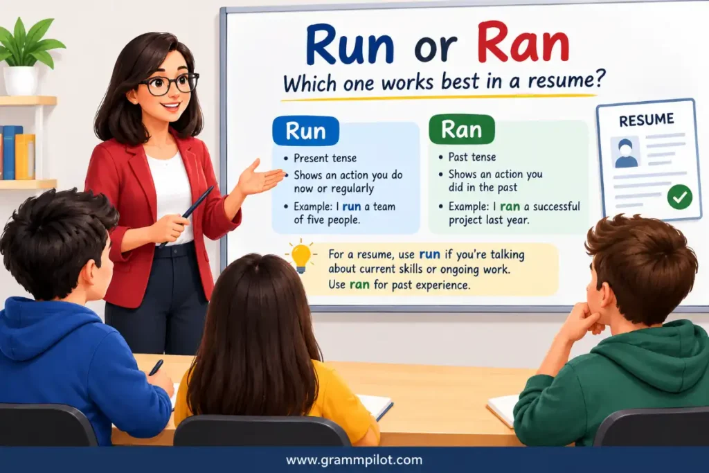 Run or ran: which one works best in a resume?