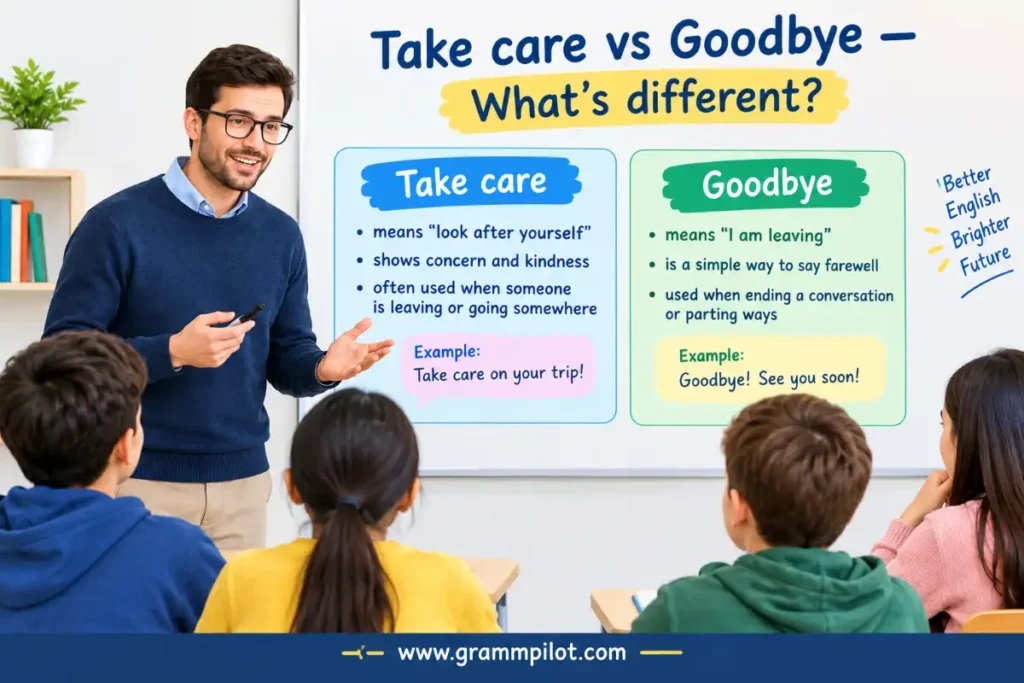 Take care vs goodbye — what's different?