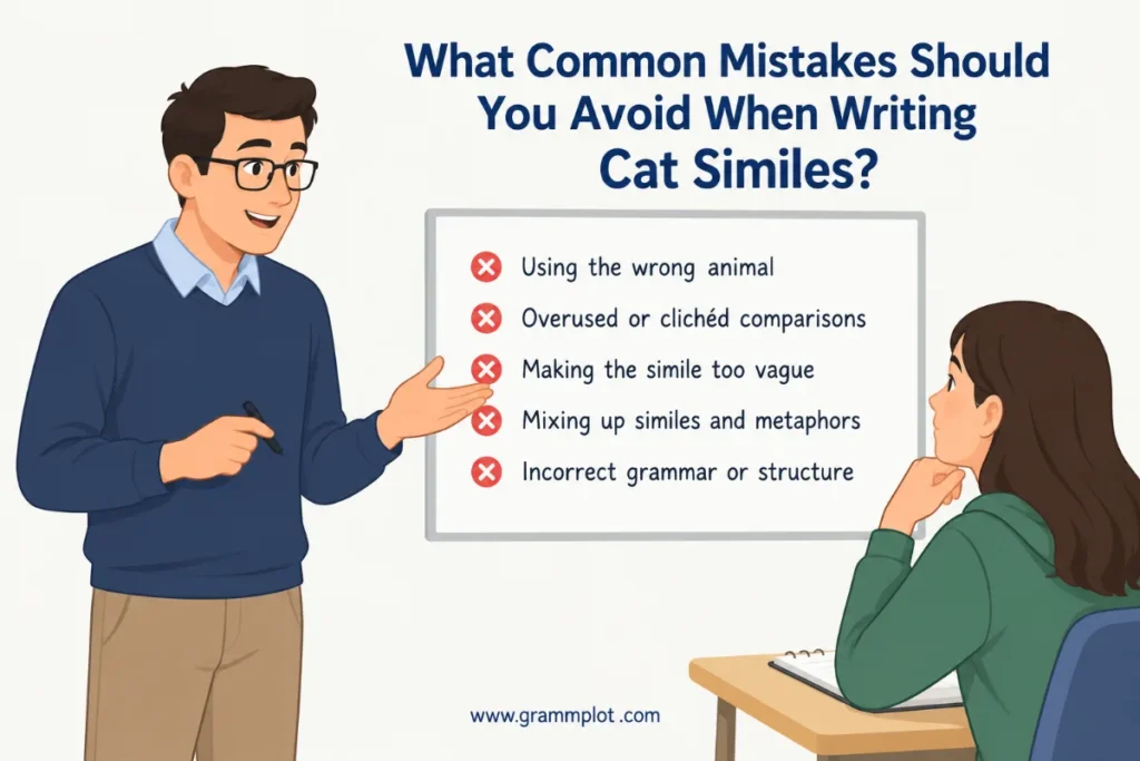 What Common Mistakes Should You Avoid When Writing Cat Similes?