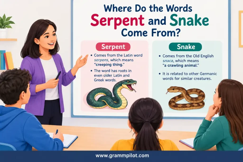 Where Do the Words Serpent and Snake Come From?