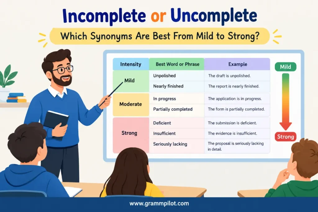 Which Synonyms Are Best From Mild to Strong?